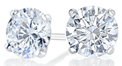 Round diamond stud earrings